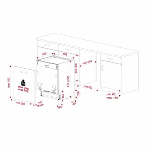 Kích thước của Máy rửa bát Teka DW DFI 76950 220 50 WH